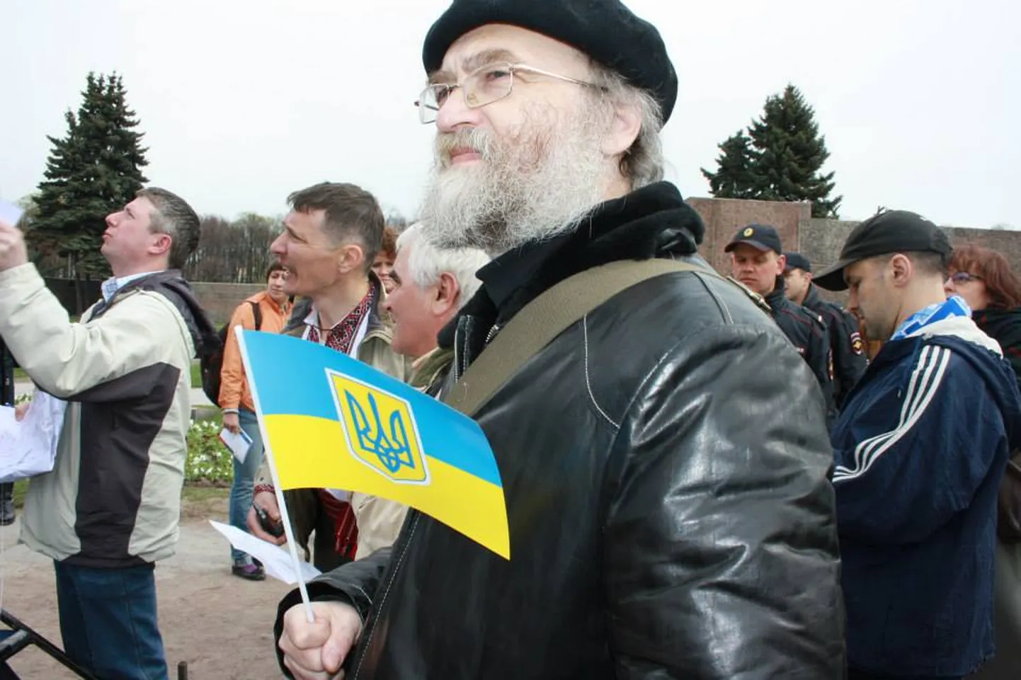 Диссидент и оппозиционер Александр Скобов на акции протеста в Санкт-Петербурге в 2014 году.