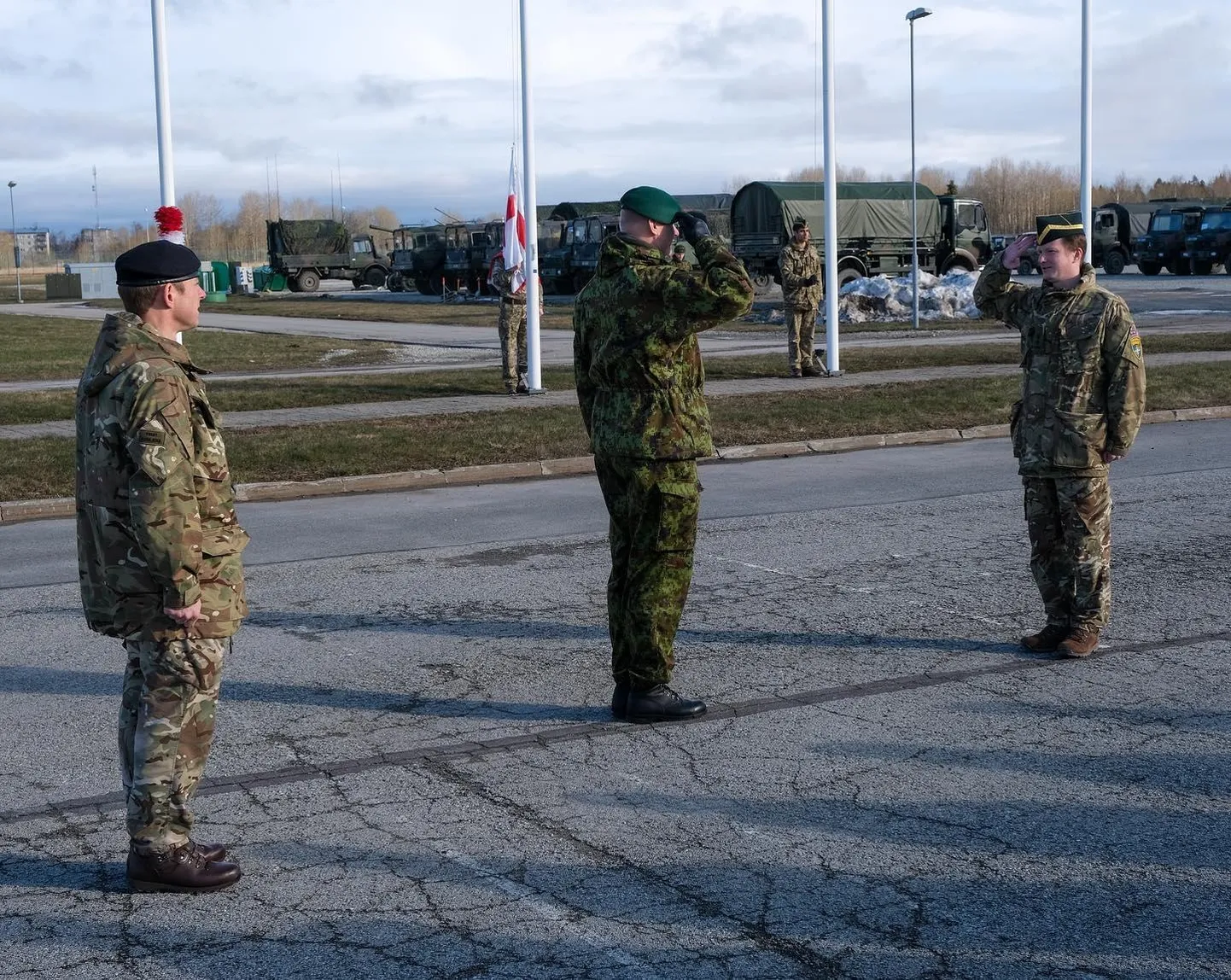Briti üksuste vahetumise tseremoonia reedel 1. jalaväebrigaadis.