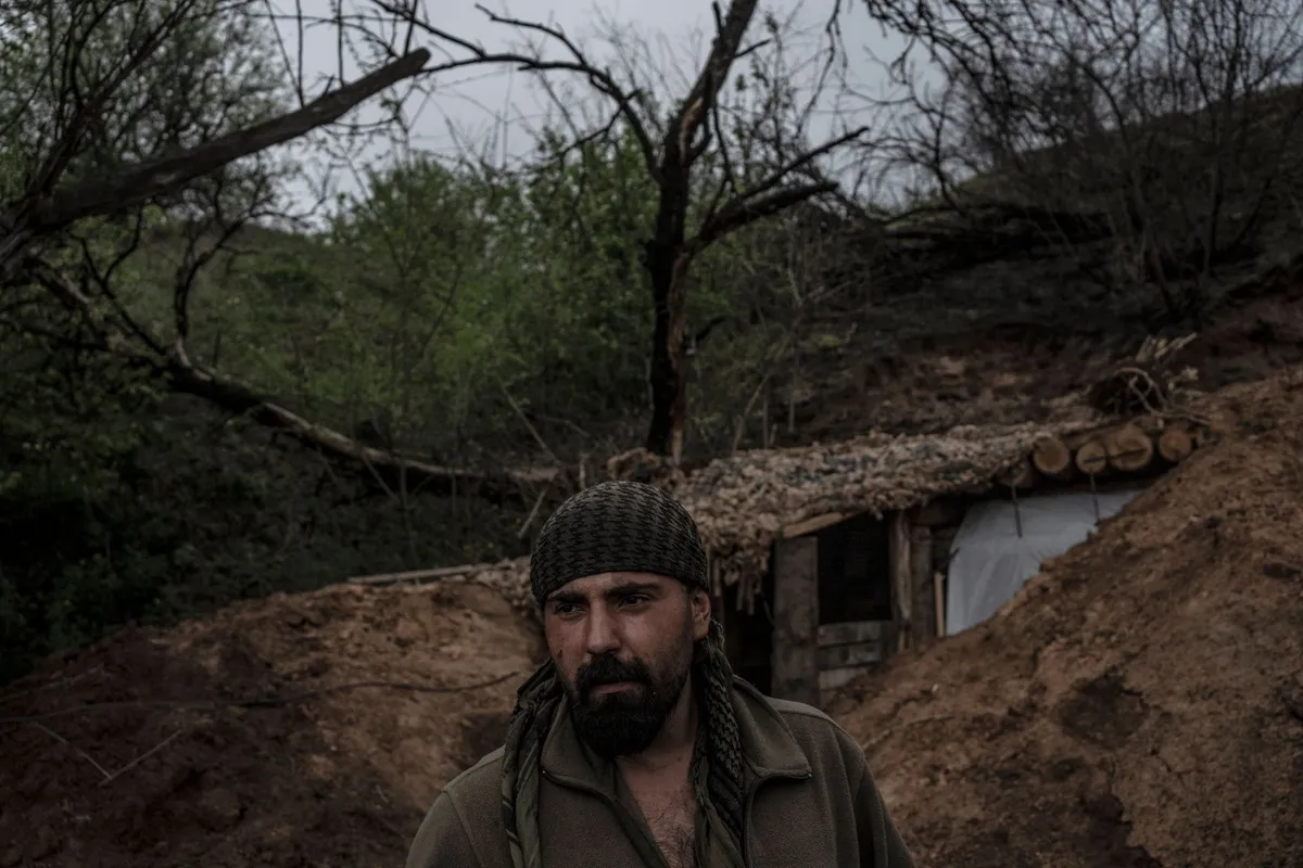 Ukrainian soldier near Chasiv Yar, Donetks oblast.