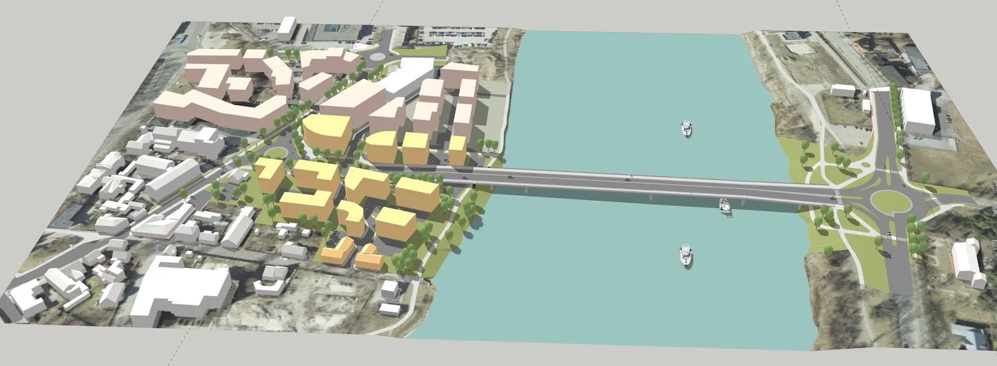 Pärnu kolmanda silla 3D-mudel möödunud aastast.
