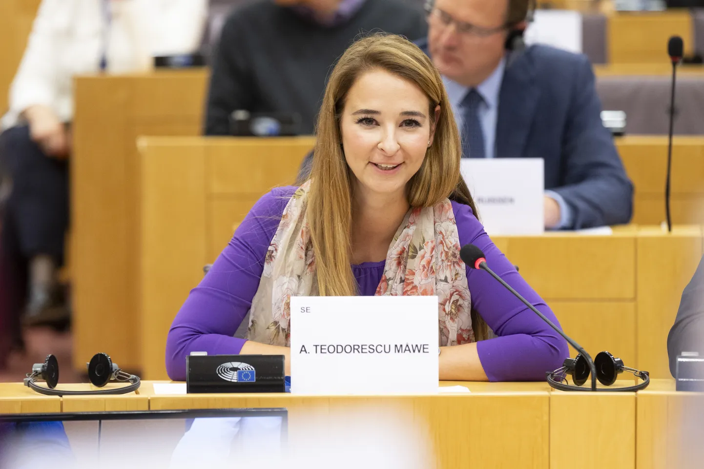 Rootsi eurosaadik Alice Teodorescu Måwe mullu Iisraeliga suhtlemise delegatsiooni avaistungil Brüsselis.