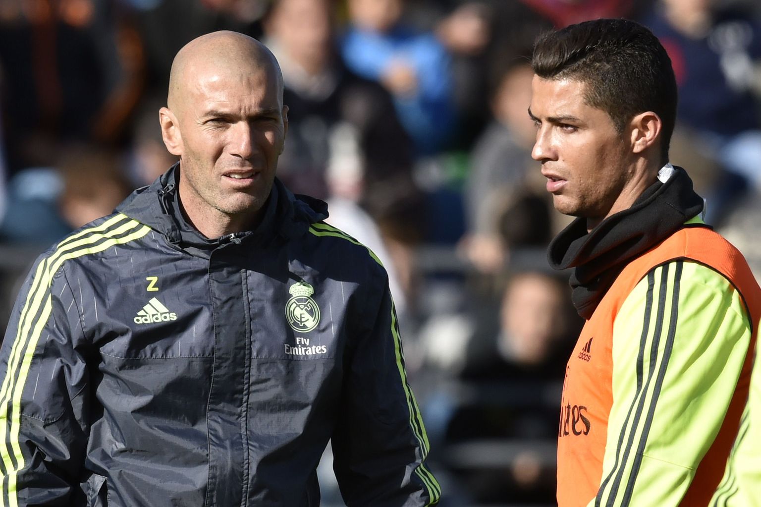 Zinedine Zidane (vasakul) ja Cristiano Ronaldo.