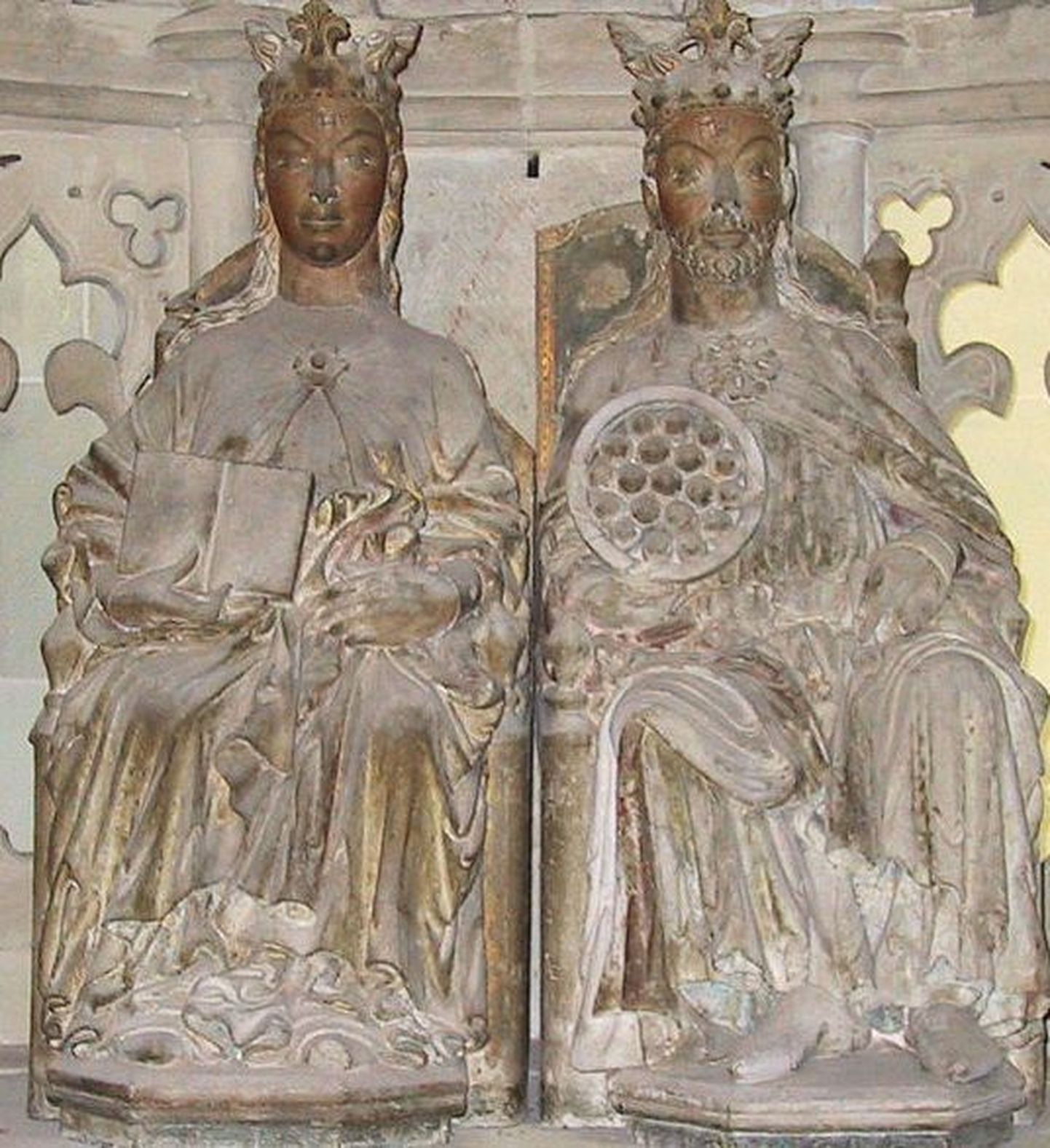 Magdeburgi katedraalis olevad kujud, mis kujutavad kuninganna Eadgythi ja ta abikaasat, Püha Rooma riigi keisrit Otto I