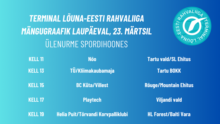 Korvpalli Terminal Lõuna-Eesti Rahvaliiga mängupäev 23.03.2024