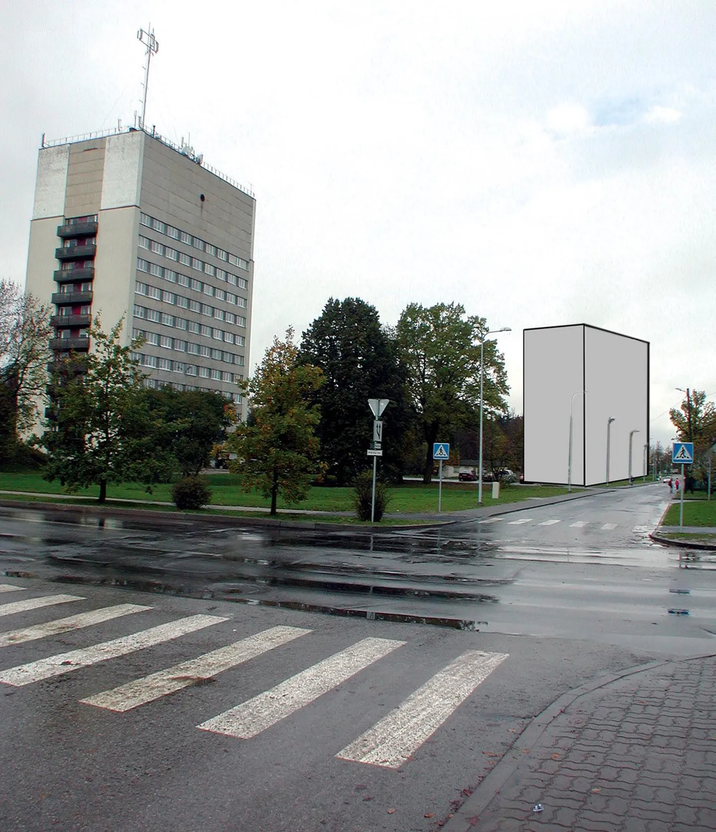 Veetornelamunaabrusse kerkib seitsme korrusega maja, on seegi Paide mõistes kõrgelamu.
