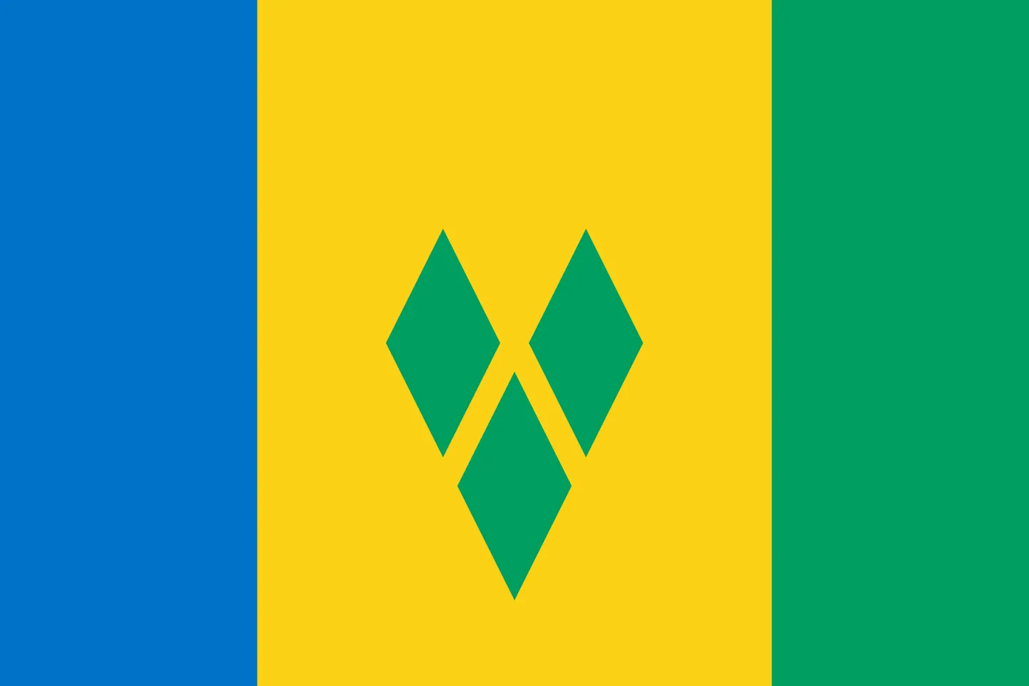 Saint Vincenti ja Grenadiinide lipp.