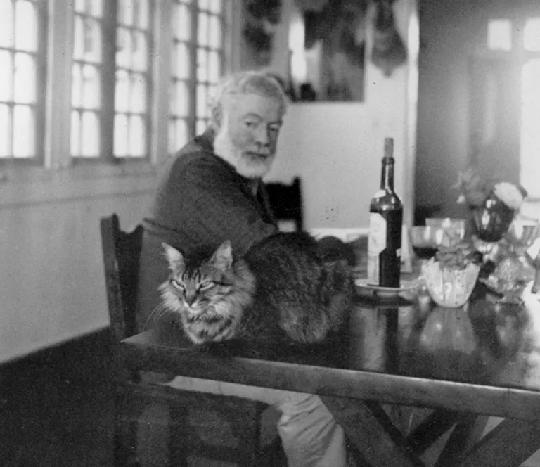 Ernest Hemingway koos kassiga. 1950 / /TopFoto.co.uk/Scanpix