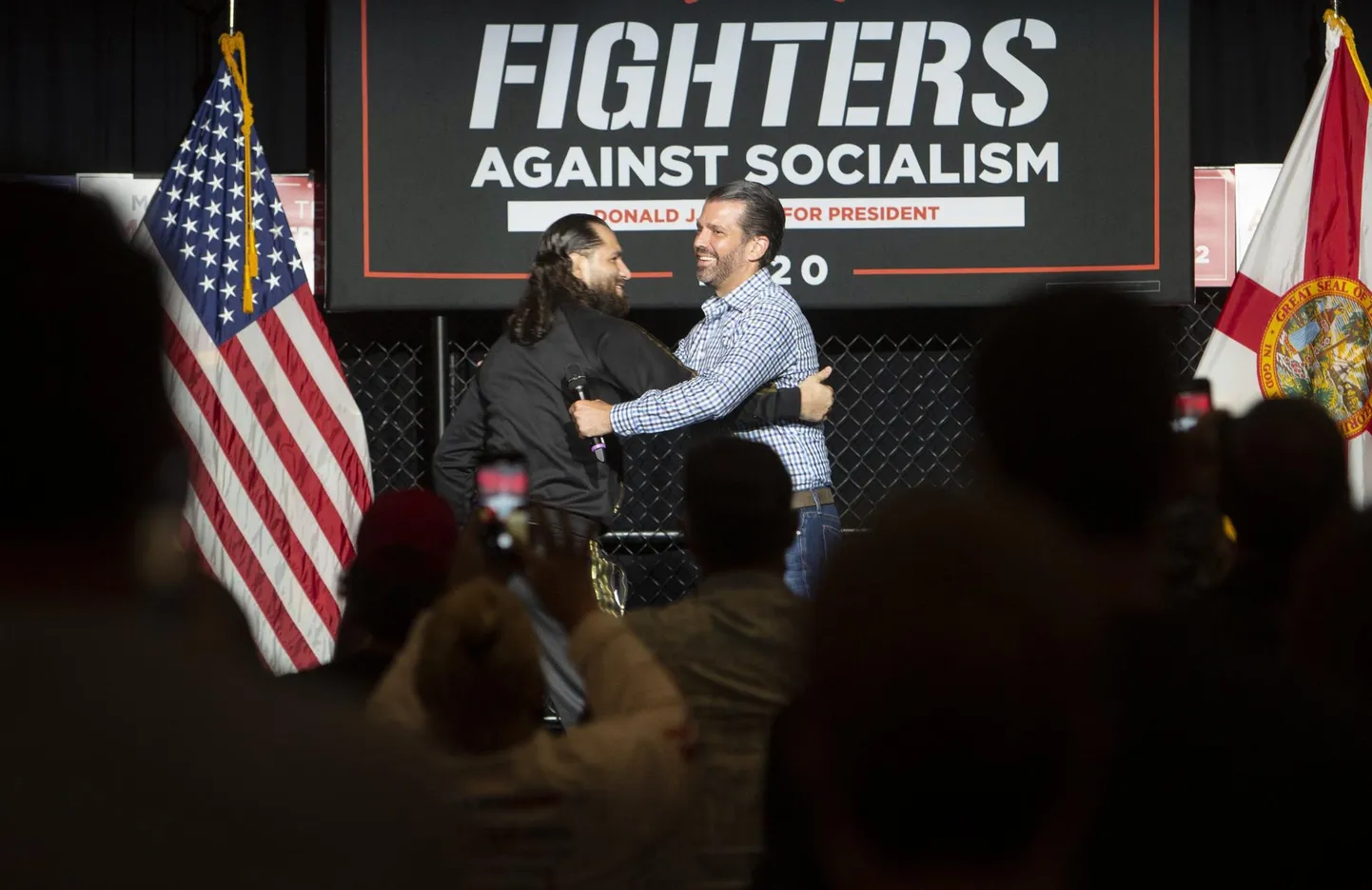 Segavõitluskunstide superstaar Jorge Masvidal ja Donald Trump jr üritusel «Võitlejad sotsialismi vastu».