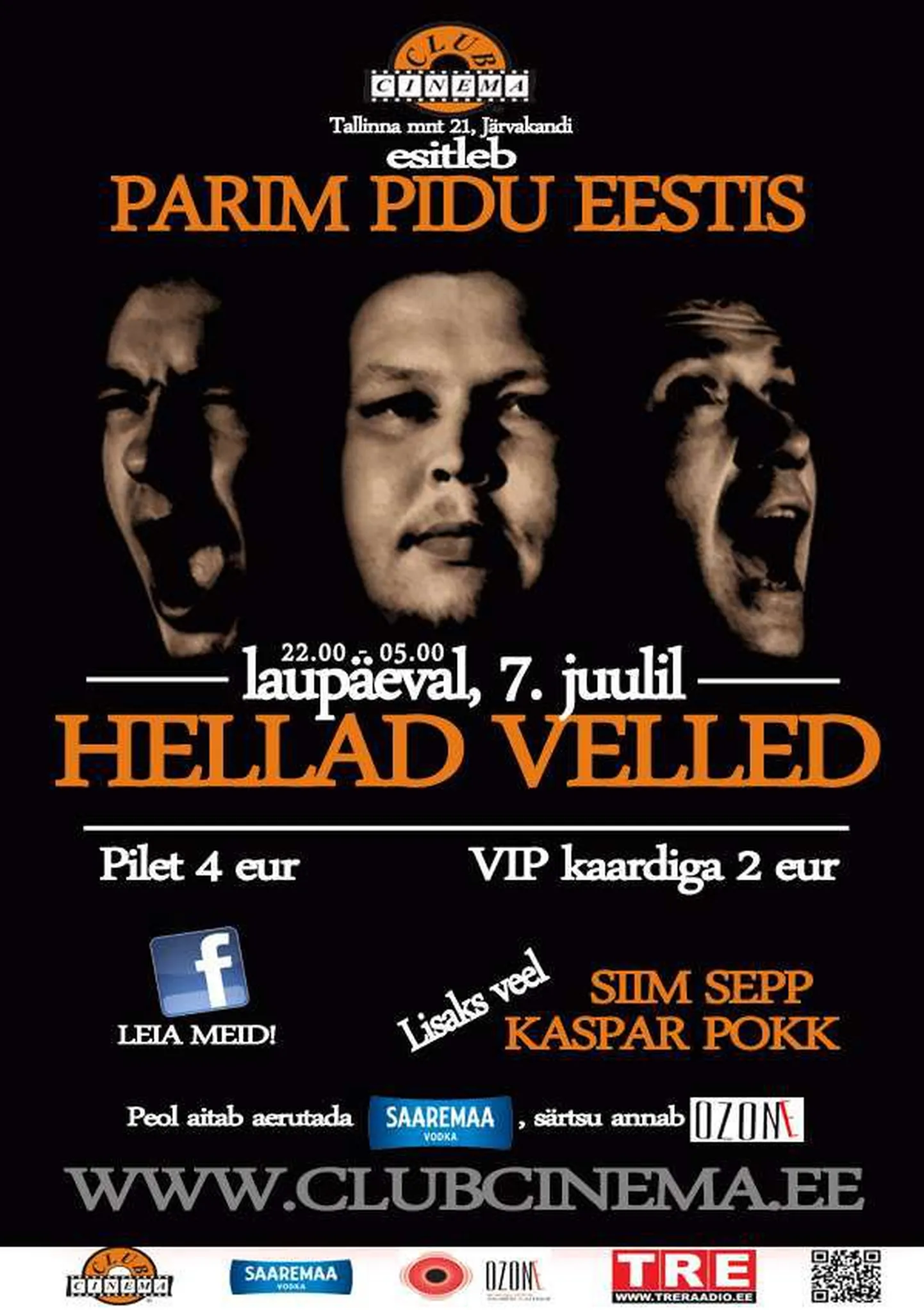 Laupäeva parim pidu ööklubis Cinema!