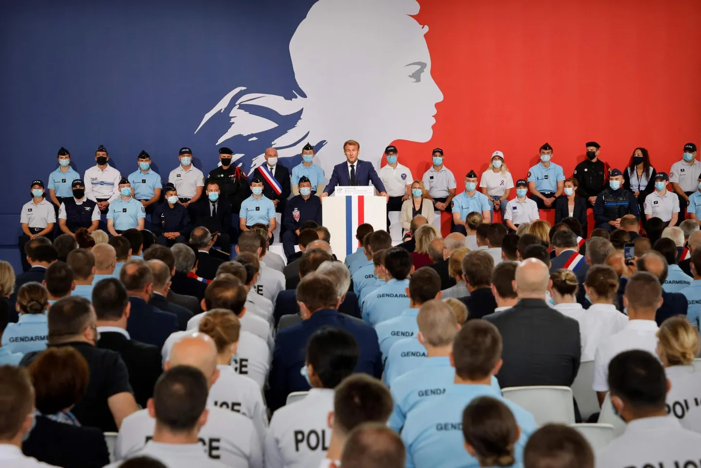 Emmanuel Macron 14. septembril Roubaix’ politseiakadeemias.