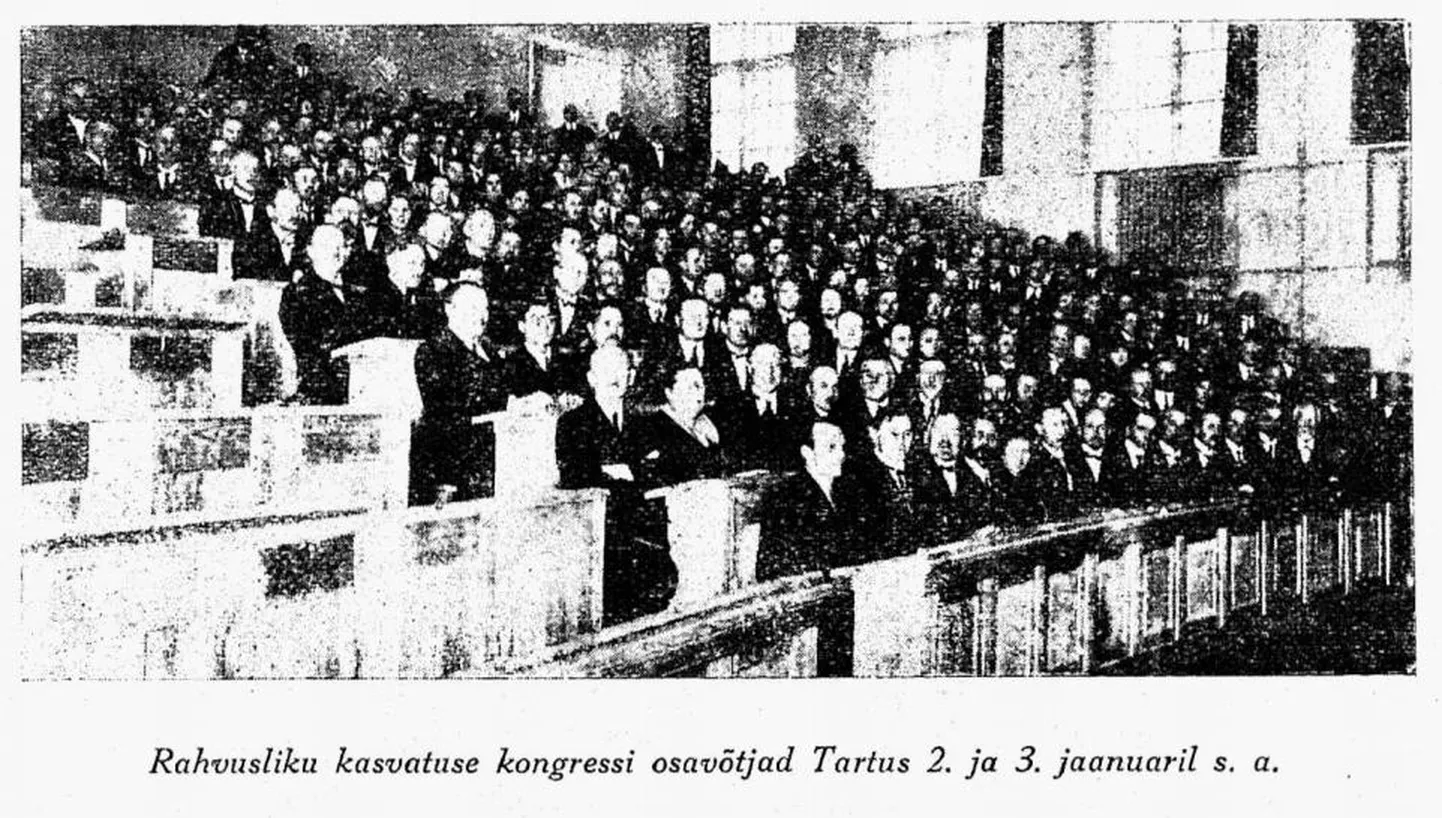 I rahvusliku kasvatuse kongressist osavõtjad Tartus 2. ja 3. jaanuaril 1927.