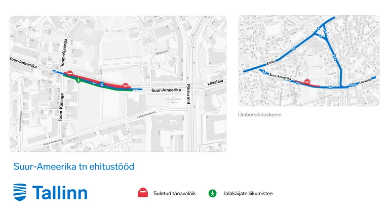 Схема проезда по улице Суур-Амеэрика.