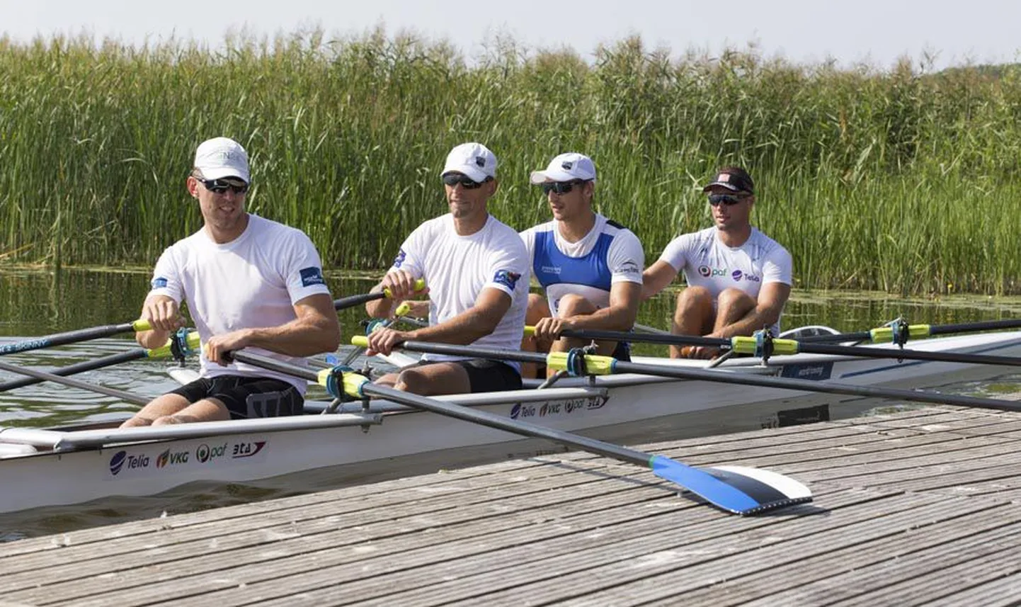 Eile tegid Eesti paarisaerulise neljapaadi sõudjad, valitsevad Euroopa meistrid Kaspar Taimsoo, Tõnu Endrekson, Allar Raja ja Andrei Jämsä Viljandi järvel oma viimase tugevama treeningu kodumaal ning juba täna õhtul lendavad nad koos abilistega Rio de Janeiro olümpiamängudele.