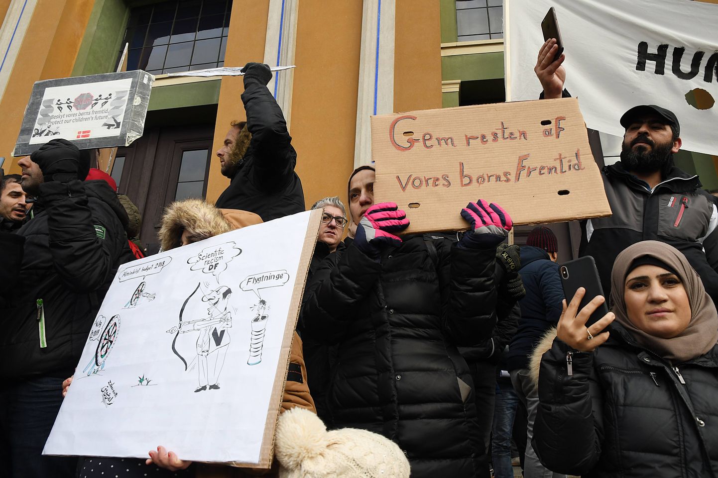Valitsuse migratsioonipoliitika vastane protest Kopenhaagenis 2018. aastal.