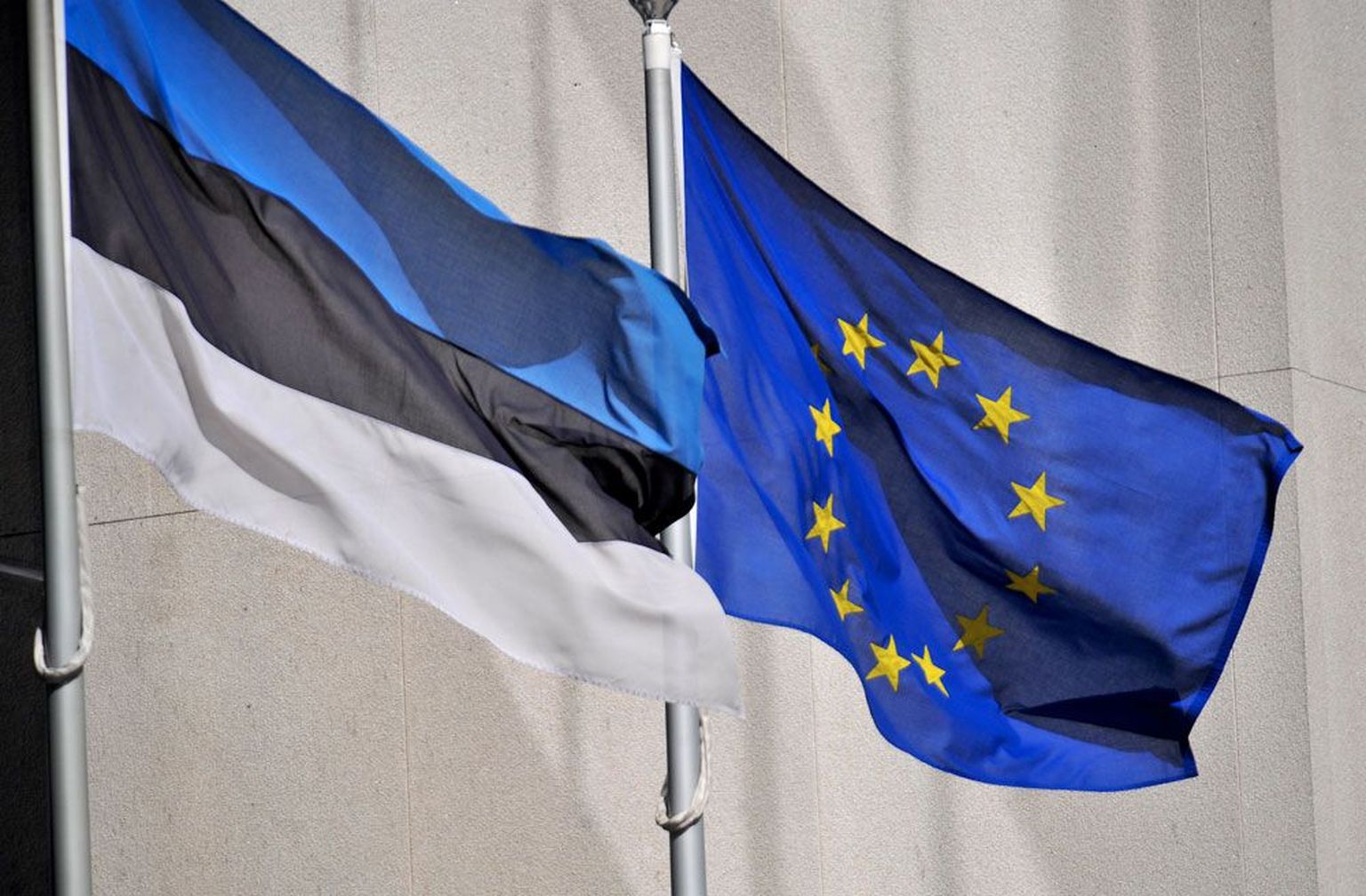 Флаг Эстонии и флаг Евросоюза. Иллюстративное фото.