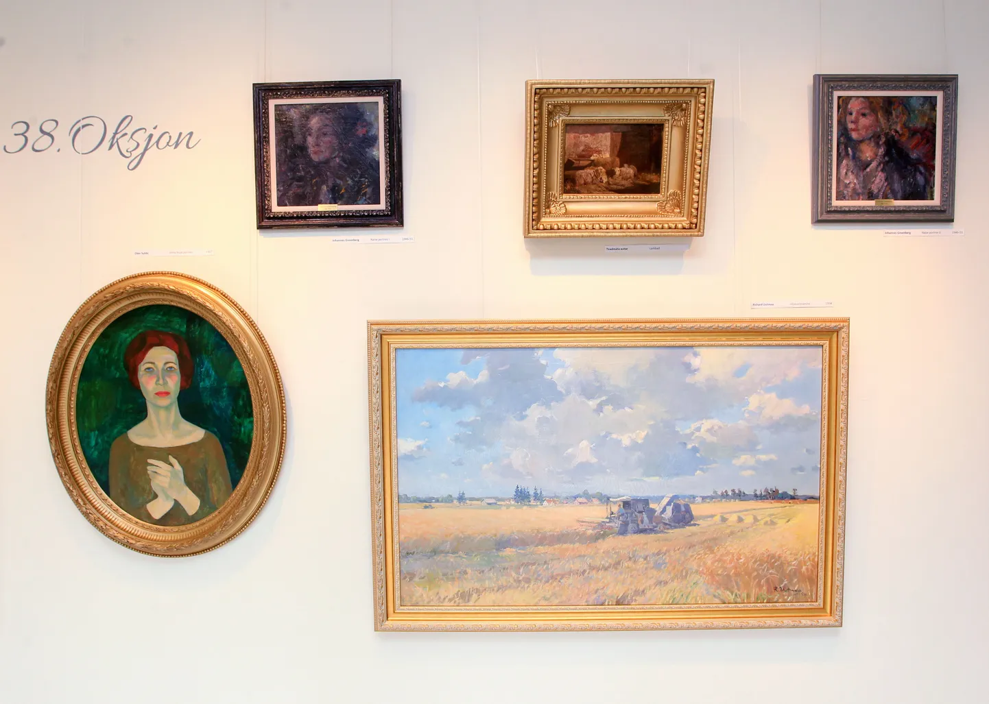 E-kunstisalongi oksjoninäitusel on kõrvuti Olev Subbi maalitud «Vilma Sepa portree» (ovaalne maal), Johannes Greenbergi «Naise portree I» ja «Naise portree II» ning nende vahel tundmatu autori maal lammastest, mis kõik on toodud Valter Ojakääru pere kollektsioonist. Koos nendega läheb enampakkumisele Richard Uutmaa sotsialistliku realismi laadis suuremõõduline «Viljakoristamine».
