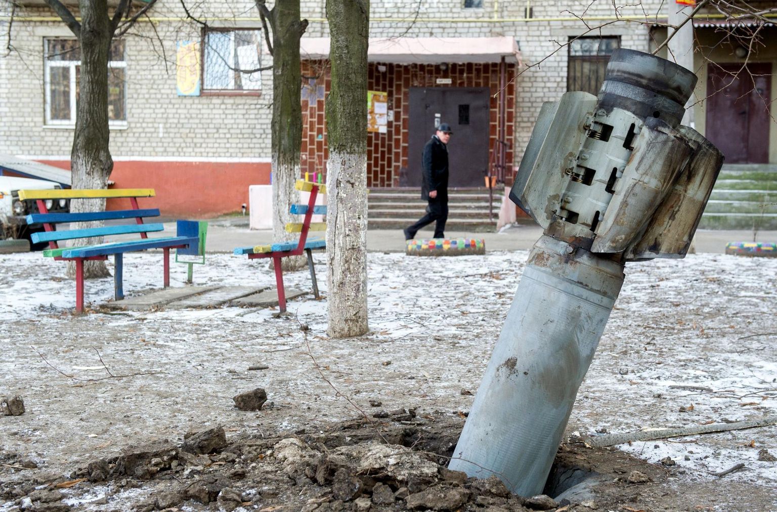 Lõhkemata rakett 2015. aasta veebruaris Kramatorskis. Neli aastat tagasi käis linnast üle sõda, kuid hübriidsõda jätkub seal endiselt.
