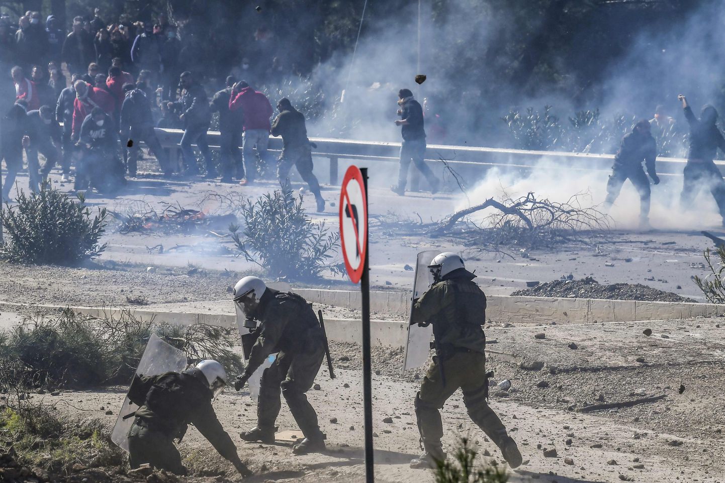 Kokkupõrked meeleavaldajate ja Kreeka märulipolitsei vahel.