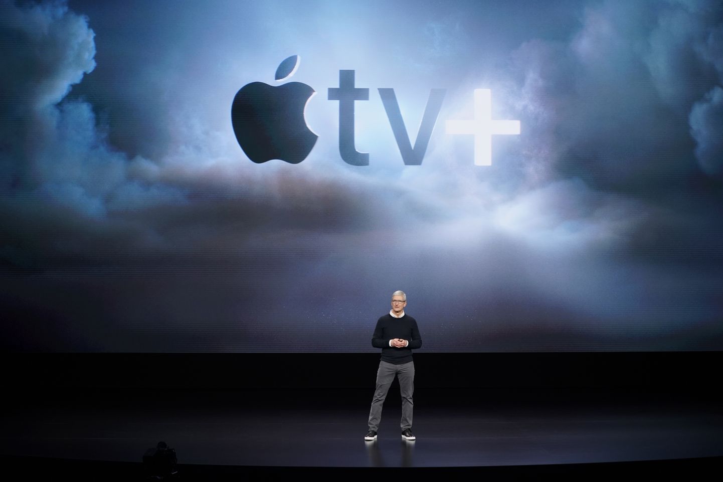Apple'i tegevjuht Tim Cook tuvustas ettevõtte peakorteris Cupertinos, Californias uut voogedastusplatvormi Apple tv+.