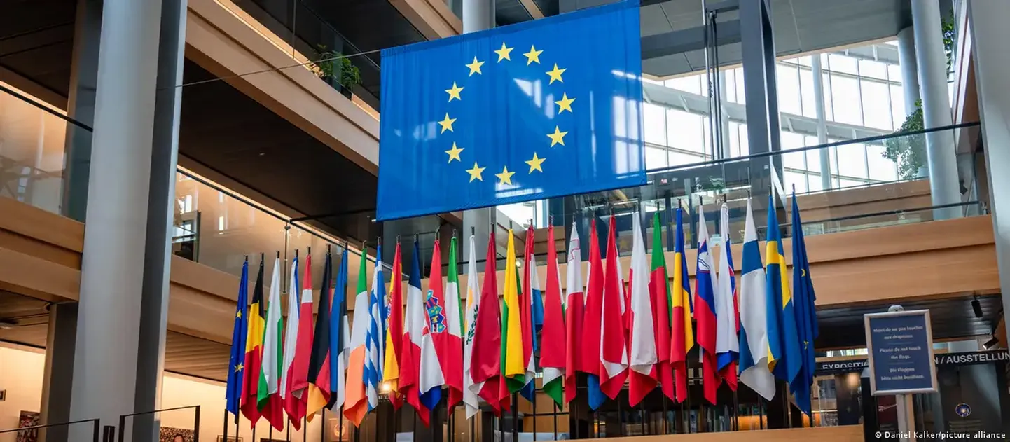В здании Европарламента в Страсбурге.