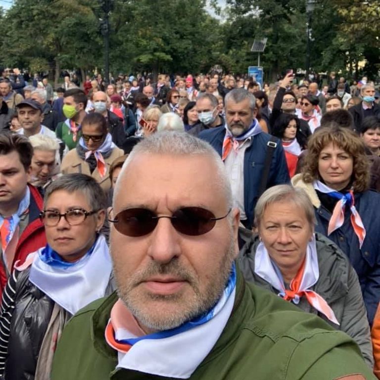 Марк Фейгин на акции оппозиции в Москве в 2020 году.
