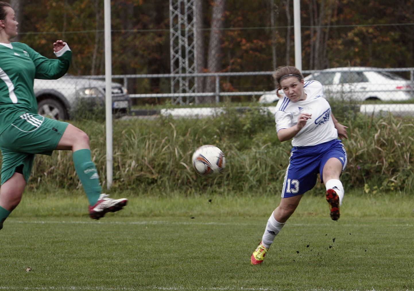 Margarita Žernosekova (13) saatis Põlva naiskonna väravavõrku kaks palli. Arhiivifoto.
