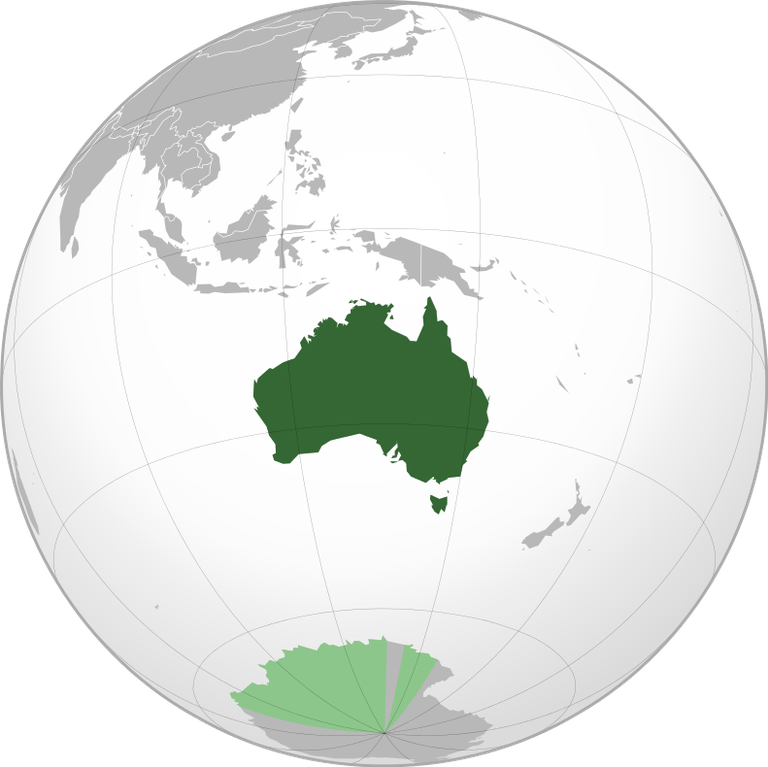 Austraalia kaardil (tumerohelisega)