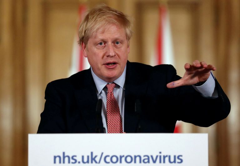 Briti peaminister Boris Johnson 12. märtsil koroonaviiruse teemalisel pressikonverentsil