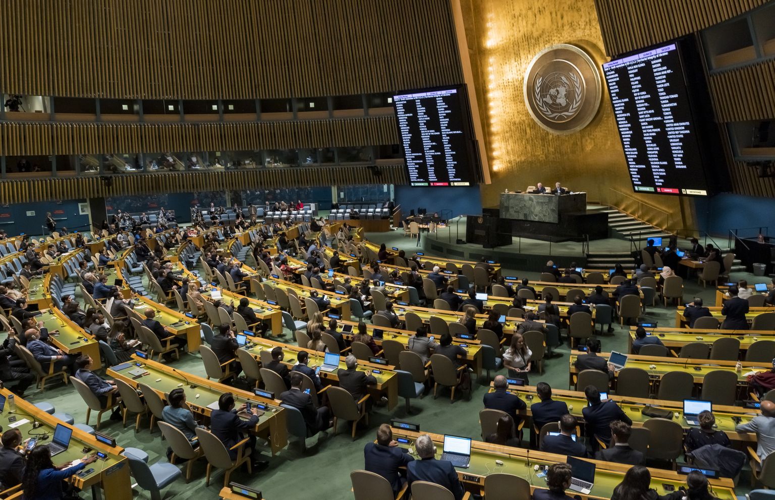 ÜRO Peaassamblee istung.