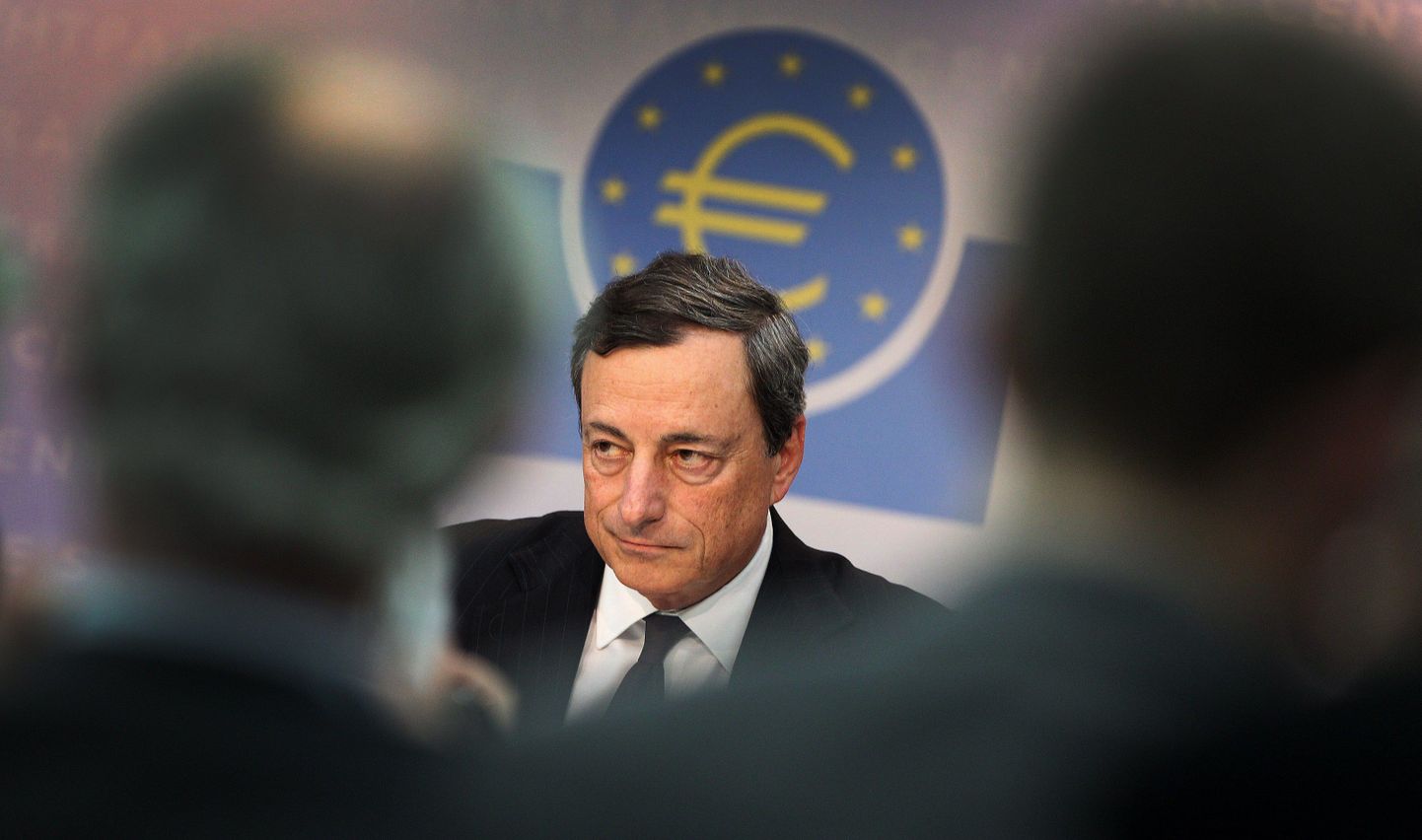 Euroopa Keskpanga president Mario Draghi nõukogu koosoleku järgsel pressikonverentsil.