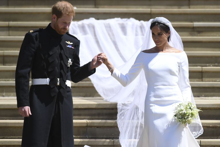 19/05/2018. London, UK. Prince Harry, The Duke of Sussex and Meghan Markle, The Duchess of Sussex are pictured leaving St George's Chapel in Windsor Castle following a wedding ceremony. Photo credit: LNP/Sipa USA **NO UK SALES**