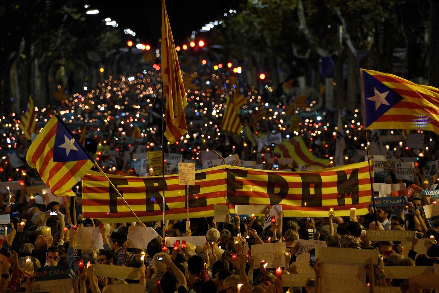 Kataloonia vabadust nõudev meeleavaldus.