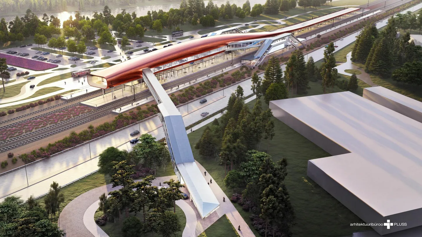 Rail Baltica Pärnu reisiterminal rajatakse arhitektuurikonkursi võitnud arhitektuuribüroo Pluss ideekavandi "Water Strider" järgi.