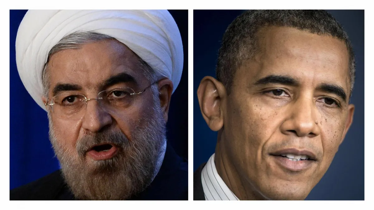 Iran's then-President Hassan Rouhani (left) and then-U.S. President Barack Obama spoke by phone in September 2013. Israel, however, was irritated by such high-level direct diplomacy.