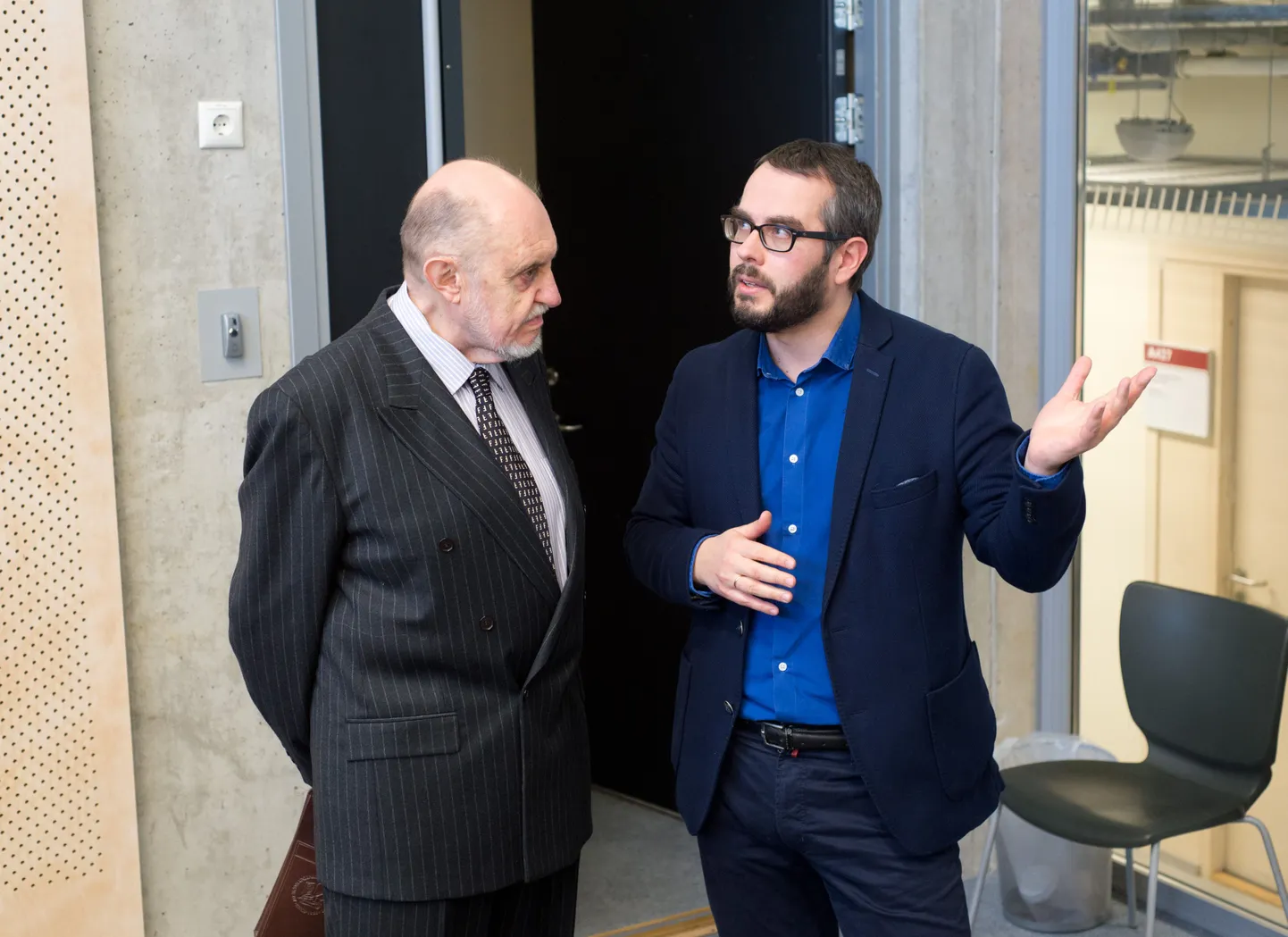 Boriss Uspenski ja Marek Tamm veebruaris Tallinna Ülikooli humanitaarteaduste instituudis. Vene Riikliku Teadusülikooli Kõrgema Majanduskooli professor Boriss Uspenski promoveeriti jumanitaarteaduste instituudi audoktoriks.