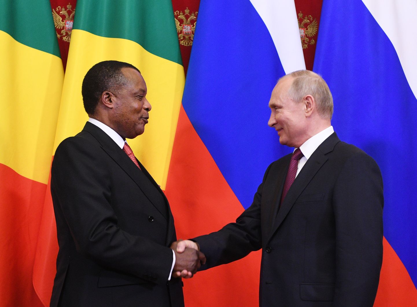 Venemaa president Vladimir Putin ja Kongo riigipea Denis Sassou Nguesso.