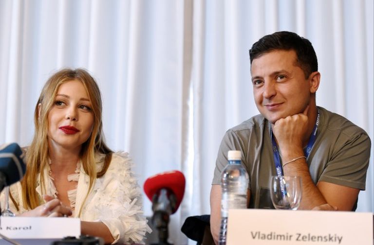 Тина Кароль и Владимир Зеленский на пресс-конференции в Риге