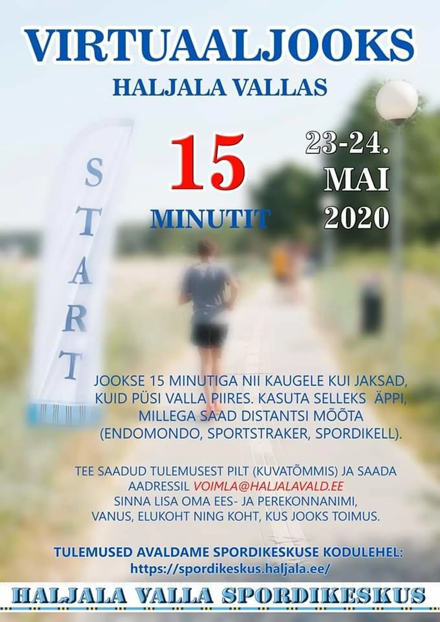 Haljala valla spordikeskus korraldab 15-minutilise virtuaaljooksu.