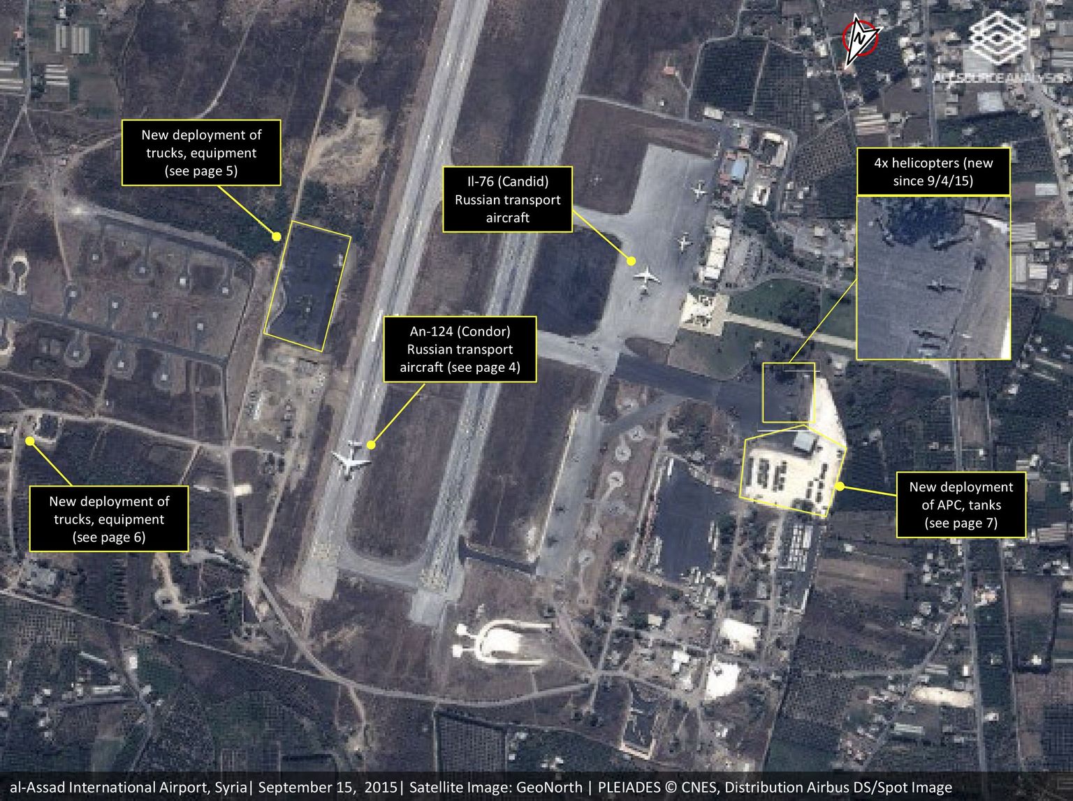Satelliidifoto Venemaa sõjatehnikast Süürias.