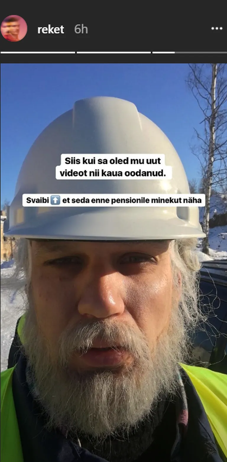 Kuvatõmmis Reketi Instagram Story'st