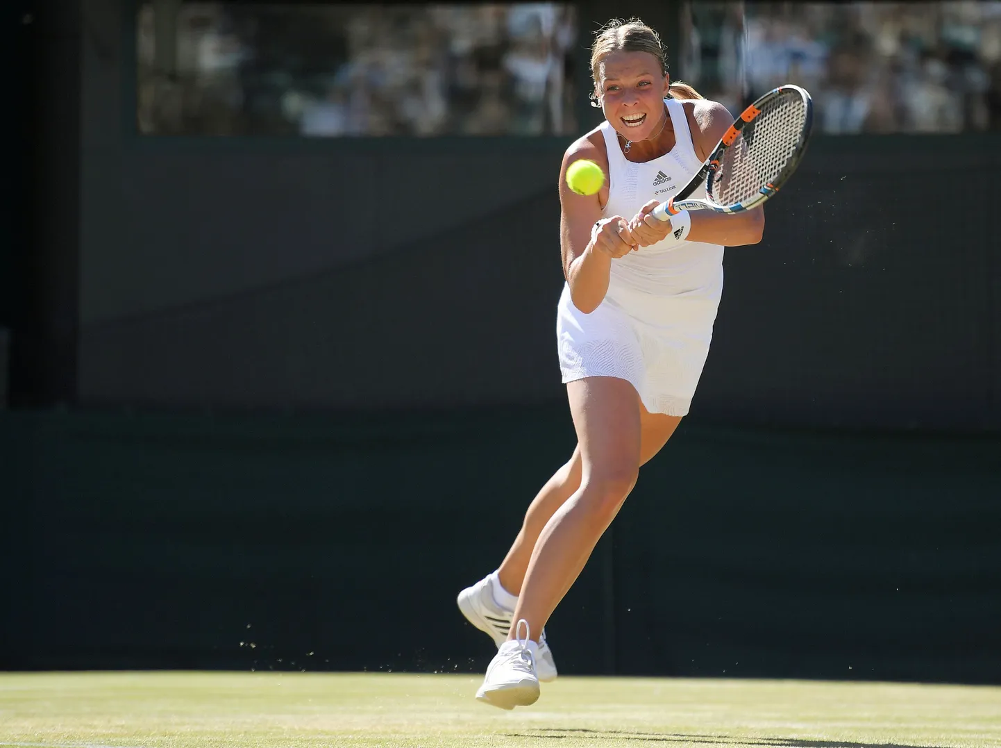 Tennis - Wimbledon - London, Britain - July 8, 2017   Estonia’s Anett Kontaveit in action during her third round match against Denmark’s Caroline Wozniacki    REUTERS/Toby Melville