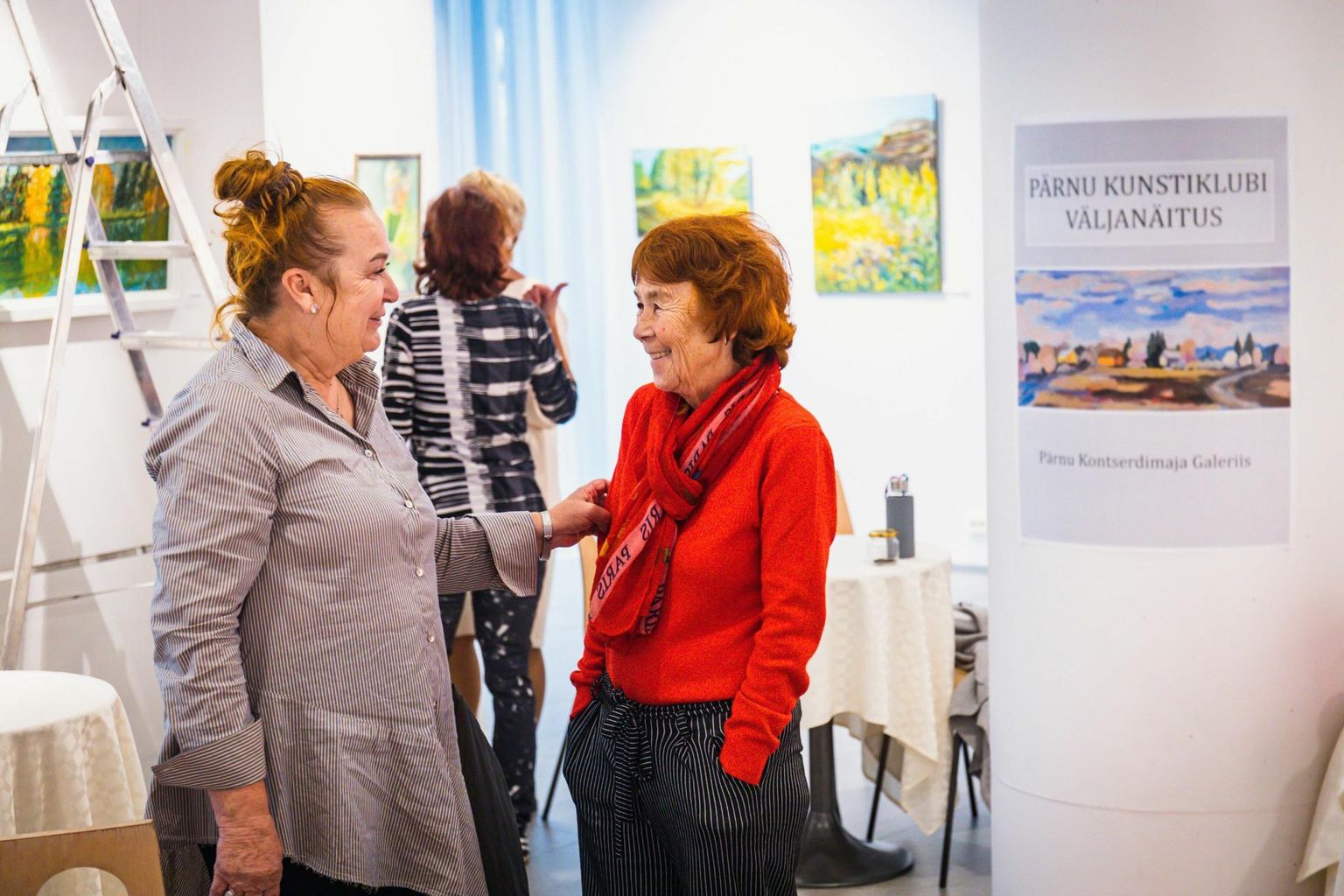 Pärnu kunstiklubi liikmed panid Pärnu kontserdimaja galeriisse üles oma Eesti-teemalise "Väljanäituse".