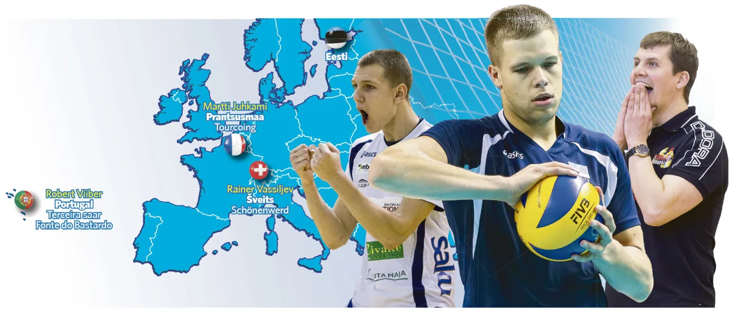 Robert Viiber (vasakult), Martti Juhkami ja Rainer Vassiljev jätkavad heitlusi välisliigades.