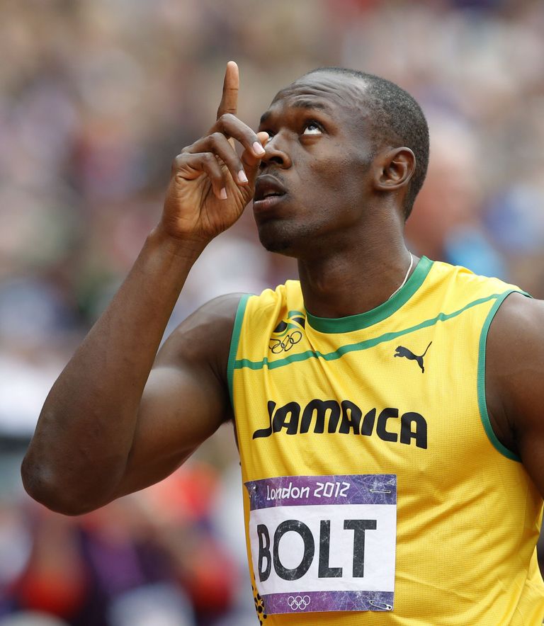 Usain Bolt 2012. aasta Londoni olümpial enne 200 meetri jooksu poolfinaali