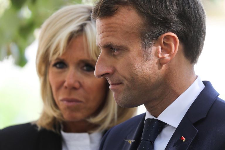 Prantsusmaa president Emmanuel Macron ja tema abikaasa Brigitte.