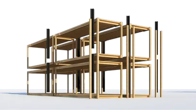 Niisugune näeb välja Tallinna puidust mustermaja ehitamine Eesti Kunsti­akadeemia arhitektuuriteaduskonna nägemuses.