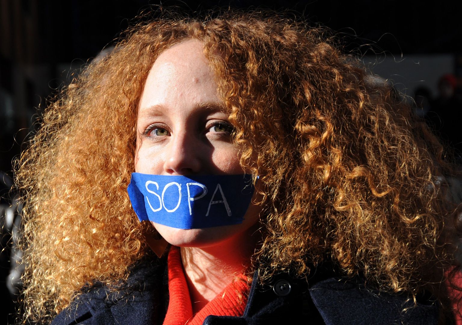 Ameeriklanna protesteerimas SOPA ehk netipiraatluse tõkestamise seaduse vastu.