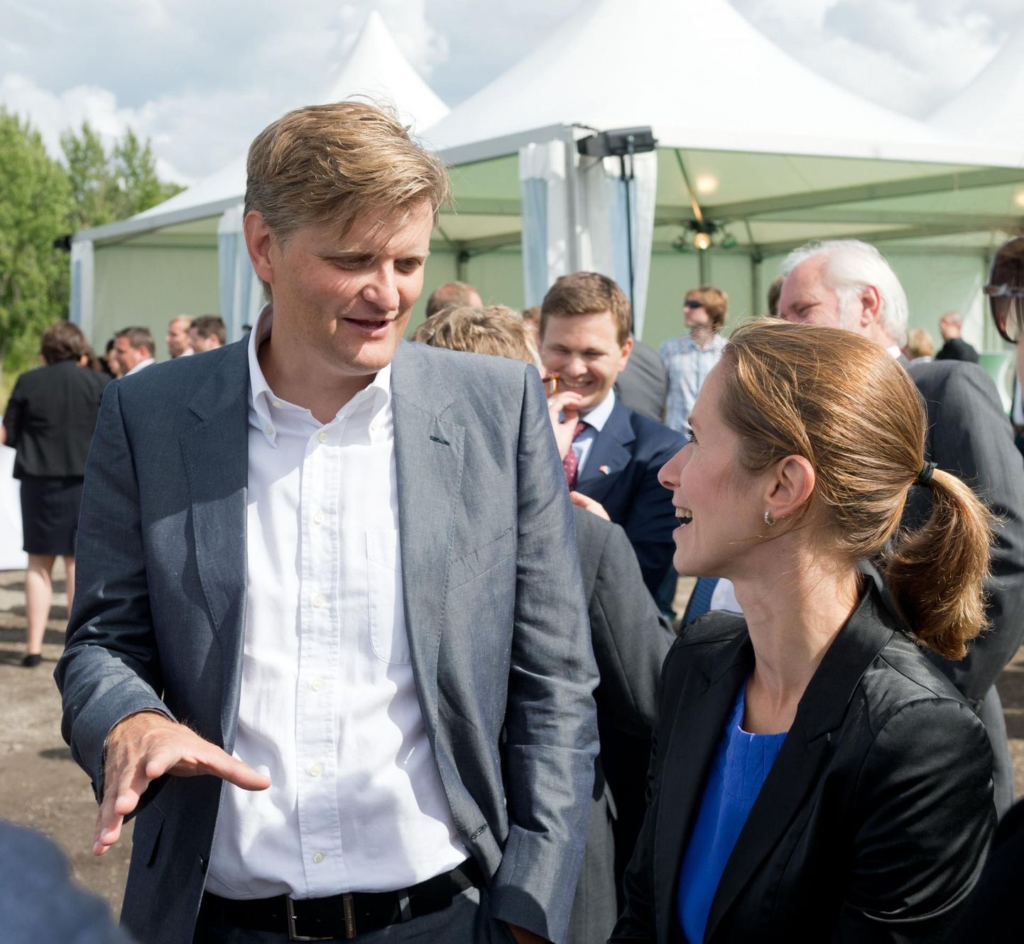 Nelja Energia juhatuse esimees Martin Kruus ja poliitik Kaja Kallas (RE) Paldiski tuulepargi avamisel 2013. aastal.