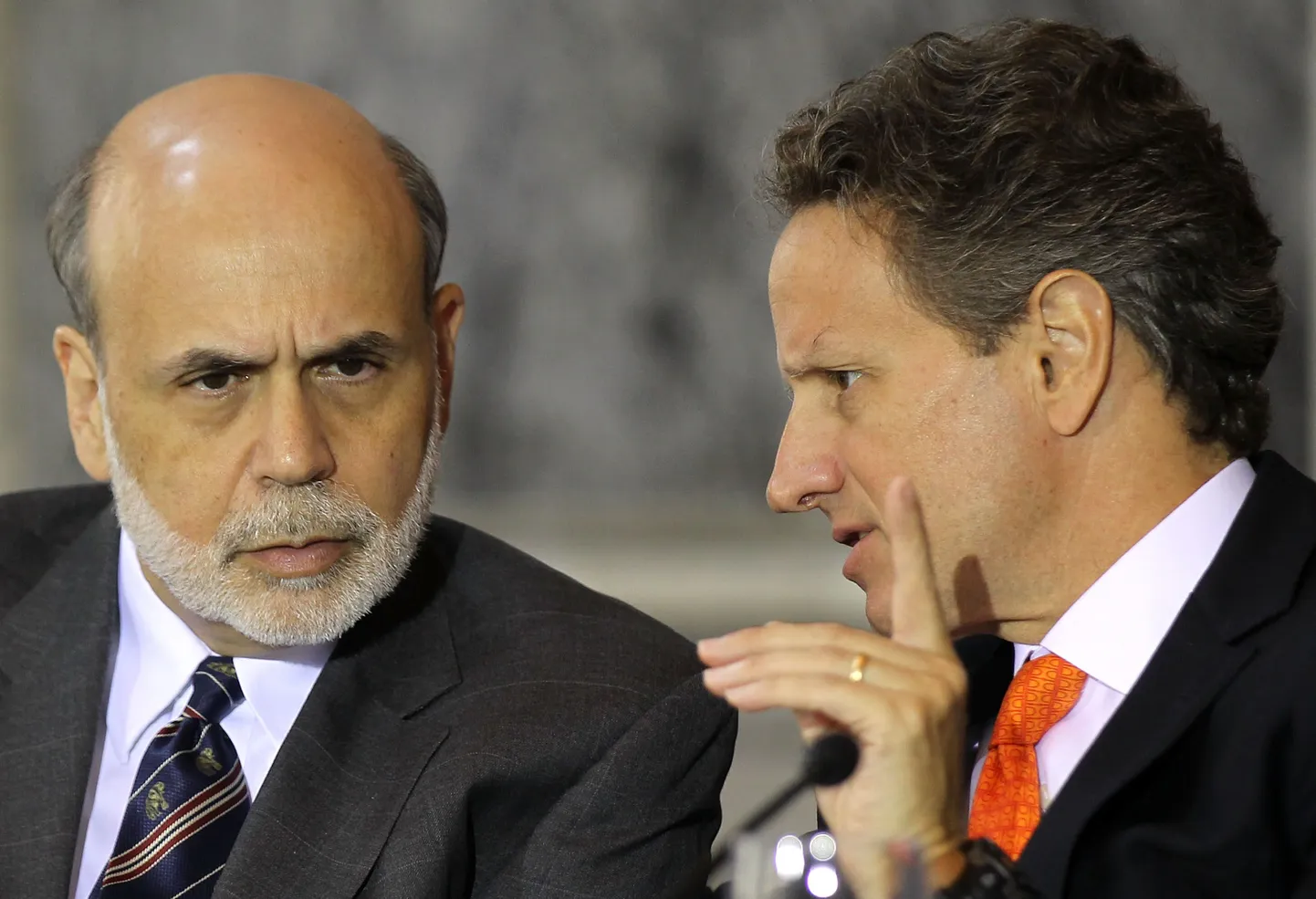 USA keskpanga juht Ben Bernanke ja rahandusminister Timothy Geithner.