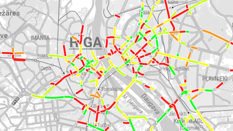 Ceturtdienas pievakarē Rīgā veidojas pamatīgi sastrēgumi
